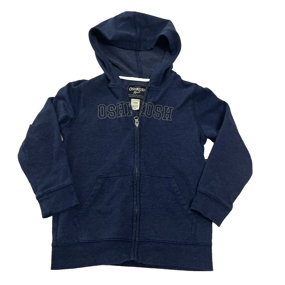Osh Kosh B'Gosh Boys Hoodie Jacket Size 7 Blue Pre-Owned